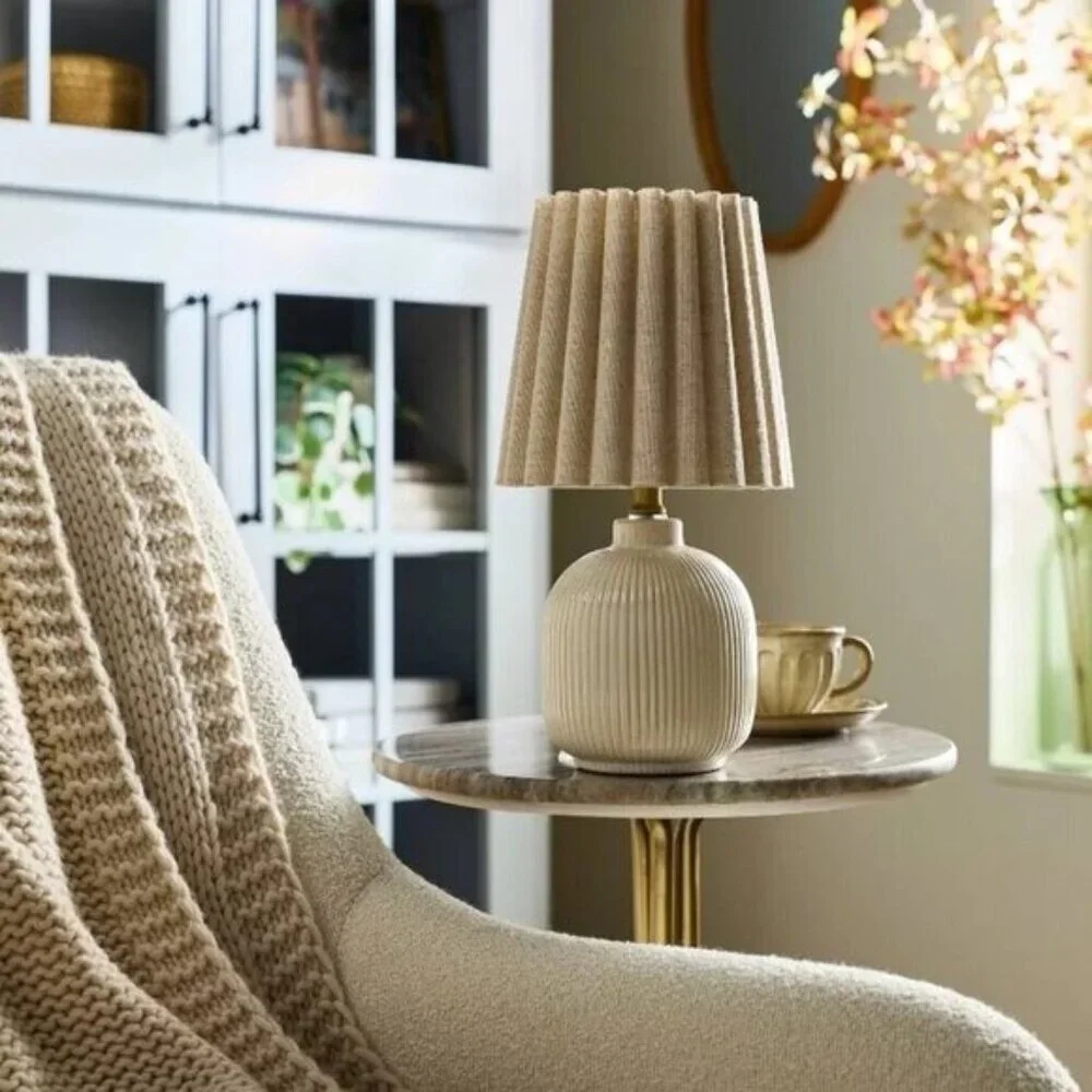 Ribbed Ceramic Table Lamp Cream/Oatmeal - Hearth & Hand Magnolia‎ - Target 2024
